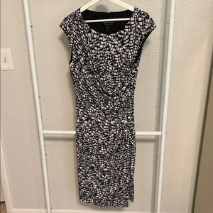 Connected Apparel  Monochrome Mosaic Midi Dress